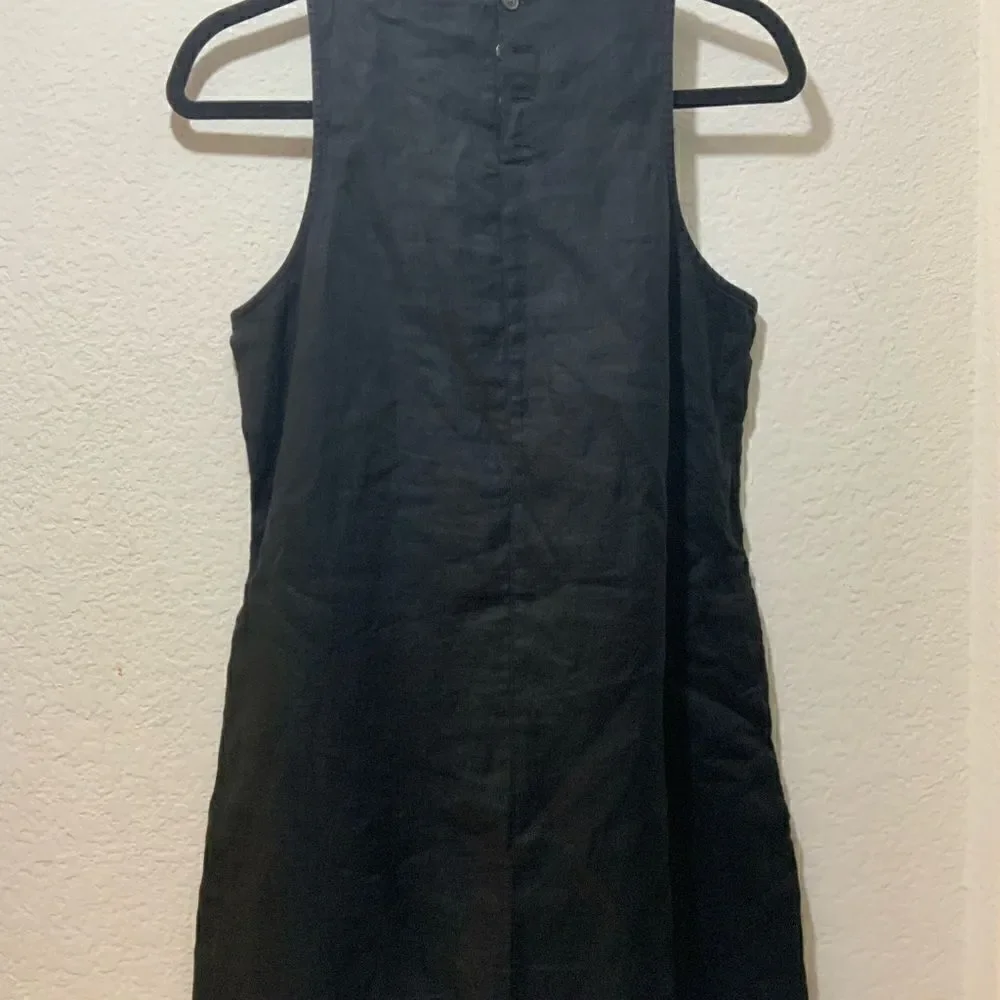 J. Crew Linen Dress button back black size XXS